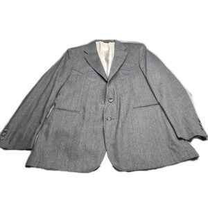 Vintage Pagano West Western Blazer Sport Coat Mens 46L Gray Made USA